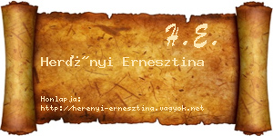 Herényi Ernesztina névjegykártya